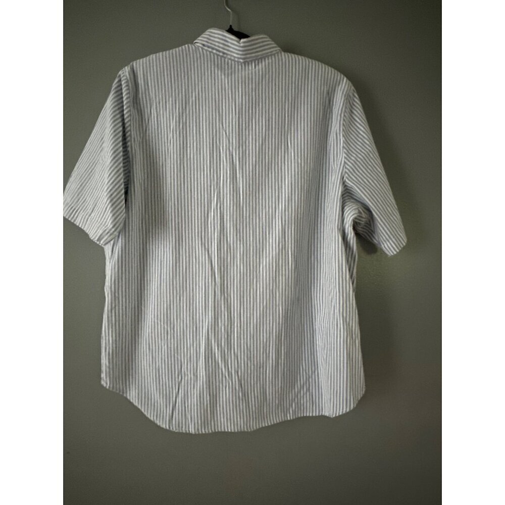 Alfred Dunner Plus Sz 18 Shirt Short Sleeve Floral Embroidery Officecore Casual - Picture 8 of 8